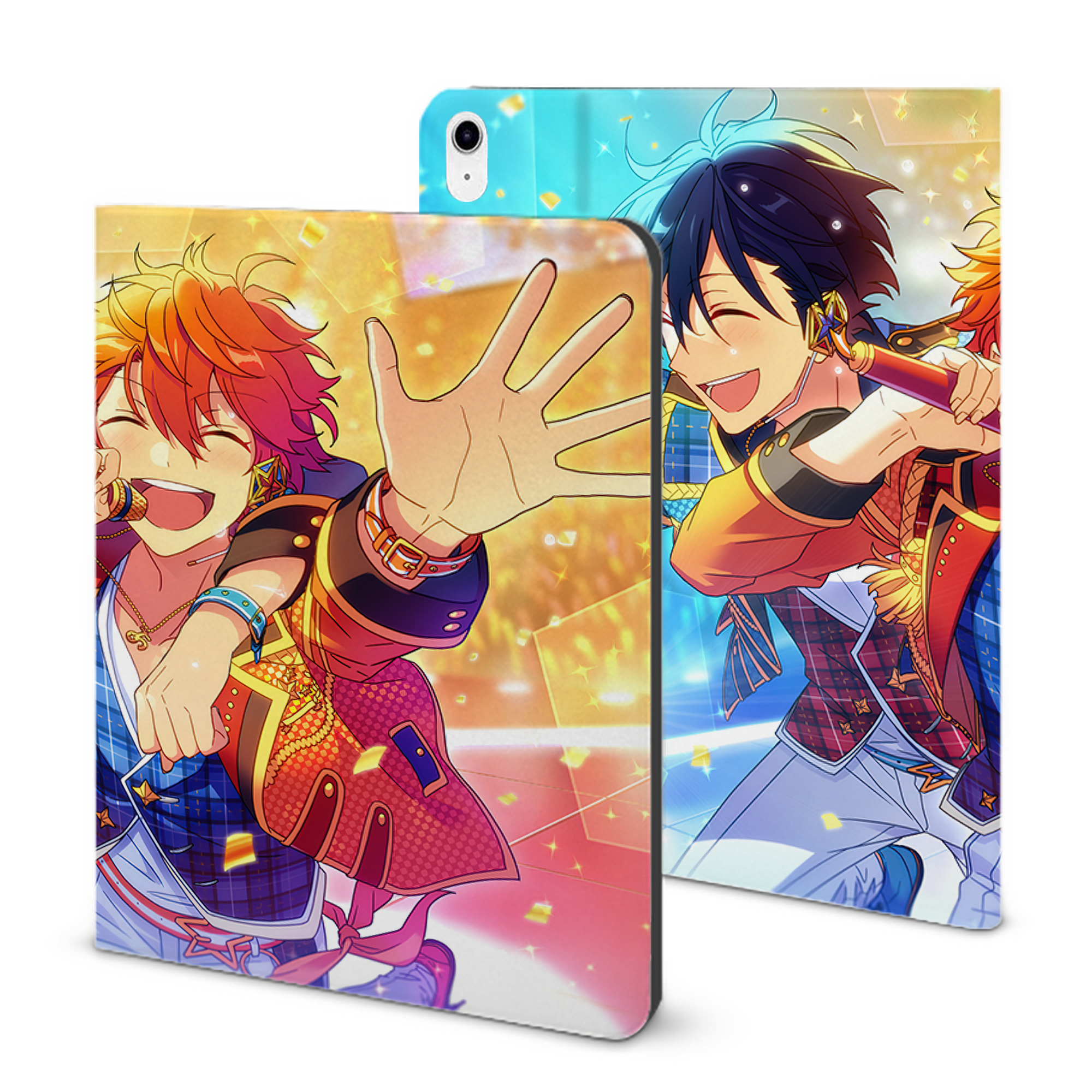 （画像用） あんさんぶるスターズ! Ensemble Stars IPad ケース ブック型 PUレザー TPU 耐衝撃 軽量 薄型 ペン収納なし 全面保護 IPad 各モデル対応